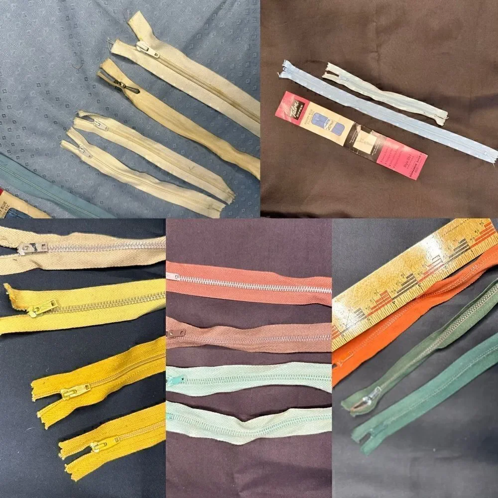 Vintage Selection of various colored Zips for Dressmaking/Tayloring